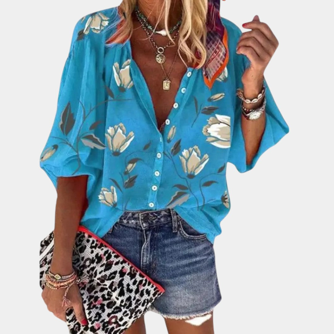 Mila | Letnia bluzka z kwiatowym nadrukiem dla kobiet