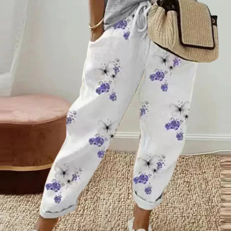 Burga – Eleganckie damskie spodnie lniane