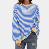 Oversized Striped Long Sleeve T-Shirt dla Kobiet