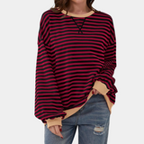 Oversized Striped Long Sleeve T-Shirt dla Kobiet