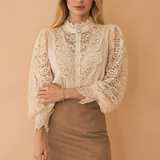 Margarett | Elegancka kwiatowa koronkowa koszula