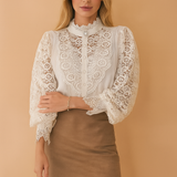 Margarett | Elegancka kwiatowa koronkowa koszula