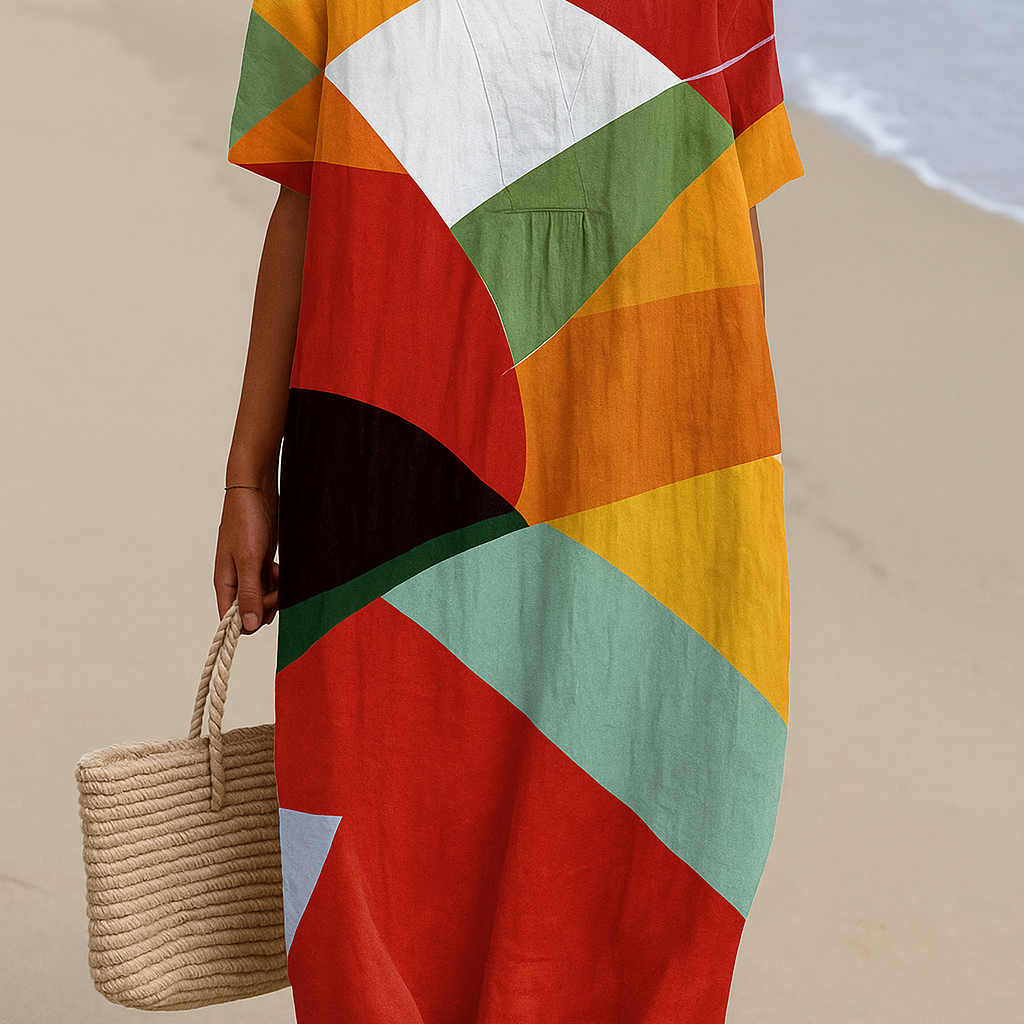 Halina | Sukienka Kolorowa Patchwork
