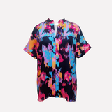 Kobieca Casual Bluzka V-Neck z Wzorem Paisley i Opadającymi Rękawami