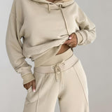 Nina | Dwuczęściowy dres hoodie z szerokimi spodniami damski