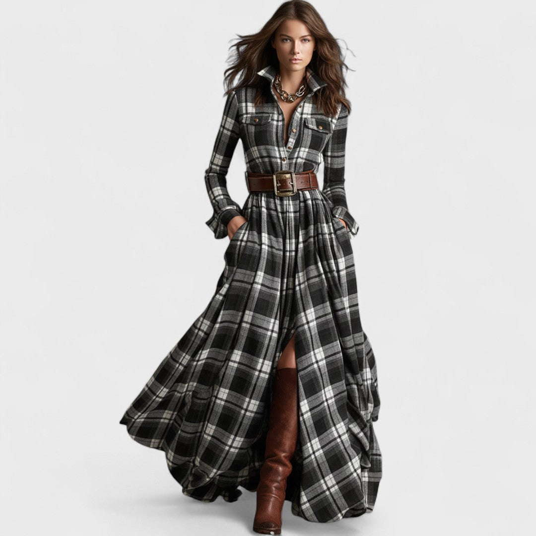 Scarlett - Sukienka Koszulowa z Paseczkiem