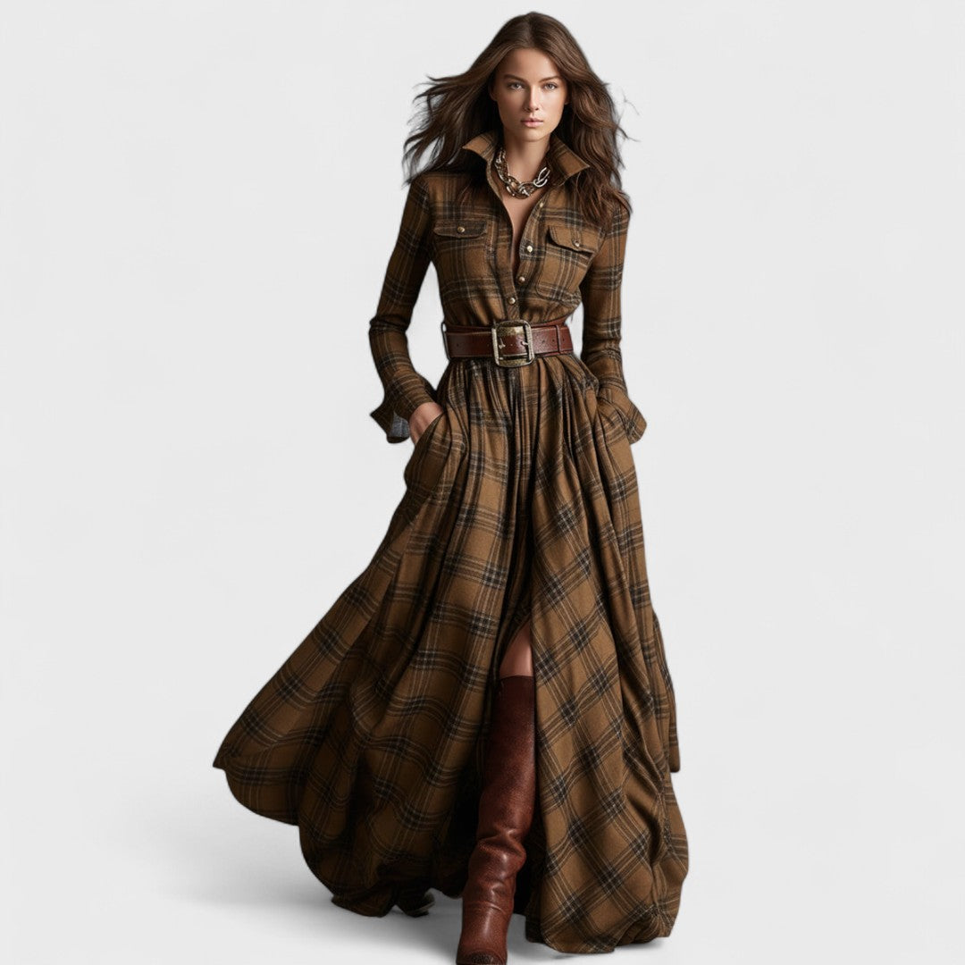 Scarlett - Sukienka Koszulowa z Paseczkiem