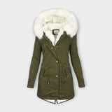 Ivara - Kurtka Zimowa Wodoodporna i Wyściełana Futrem