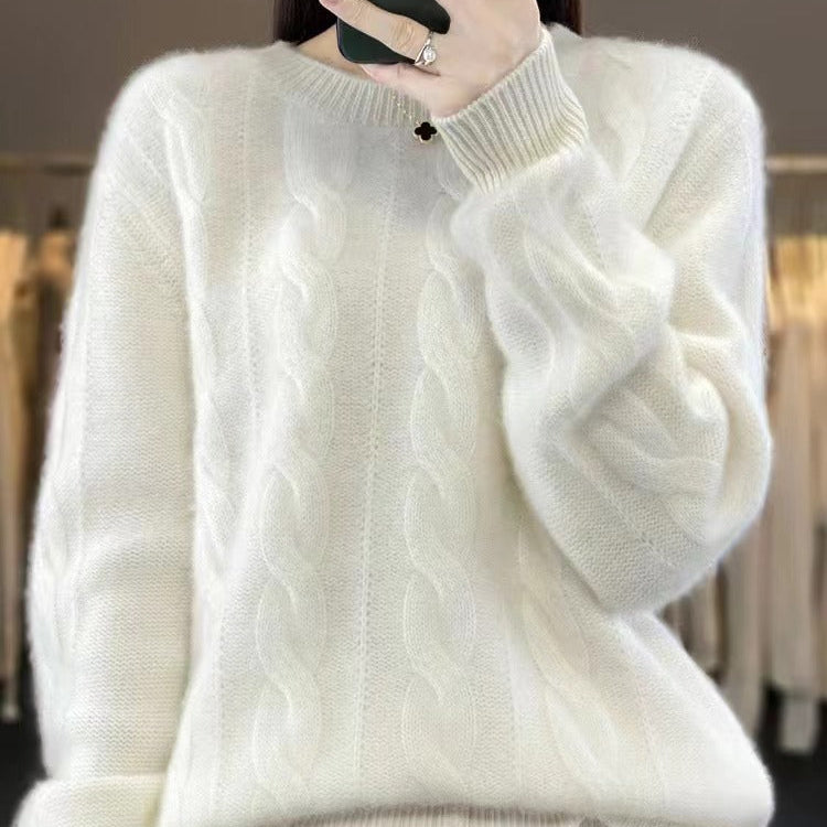 Angelika | Klasyczny Sweter z Ciepłej Przędzy