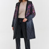 Dwustronny płaszcz pikowany Fern Flower