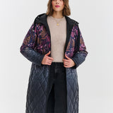 Dwustronny płaszcz pikowany Fern Flower