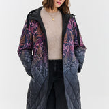 Dwustronny płaszcz pikowany Fern Flower