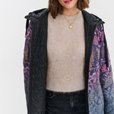 Dwustronny płaszcz pikowany Fern Flower