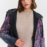 Dwustronny płaszcz pikowany Fern Flower