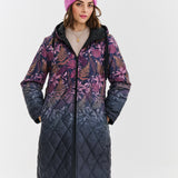 Dwustronny płaszcz pikowany Fern Flower