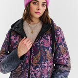 Dwustronny płaszcz pikowany Fern Flower