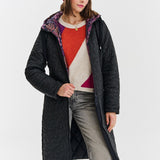 Dwustronny płaszcz pikowany Fern Flower