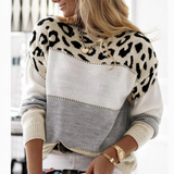 Cheyenne - Sweter Casual z Wzorem Lamparta