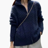 Gilet zippé torsadé style décontracté pour femme