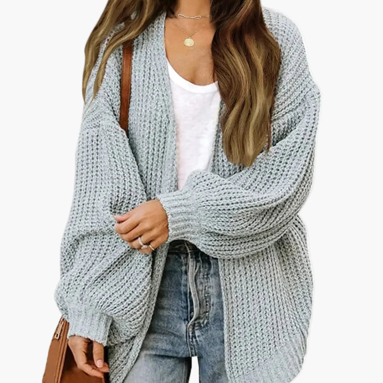 Gilet Cardigan Décontracté Femme Style Oversize pour Automne et Hiver