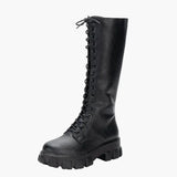 Bottes hautes à lacets style gothique pour femme – Look tendance et urbain