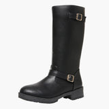 Bottes hautes à boucle style cavalier pour femme - Élégance urbaine et confort quotidien