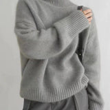 Zoey - Oversize Sweter z Wysokim Kołnierzem