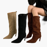 Bottes Femme Mode à Talons Hauts Pointus Style Élégant