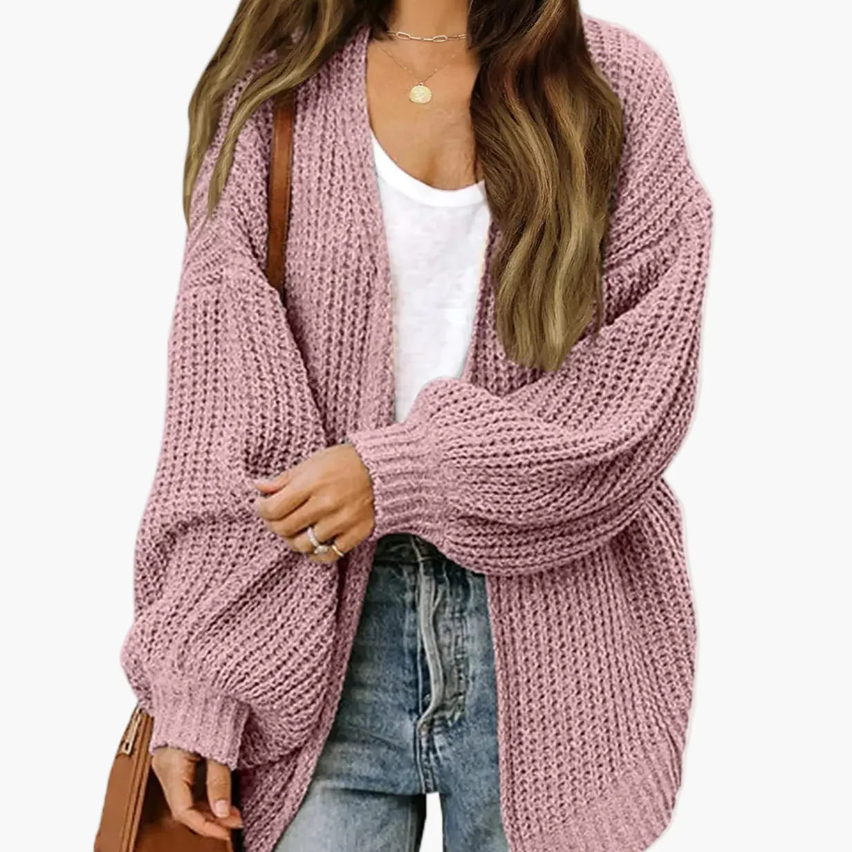 Gilet Cardigan Décontracté Femme Style Oversize pour Automne et Hiver