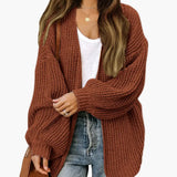 Gilet Cardigan Décontracté Femme Style Oversize pour Automne et Hiver