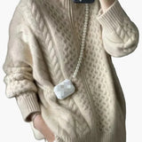 Gilet zippé torsadé style décontracté pour femme
