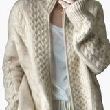 Gilet zippé torsadé style décontracté pour femme