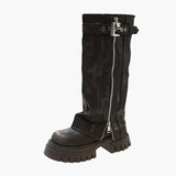 Bottes hautes plateforme style urbain pour femme – Look tendance et audacieux
