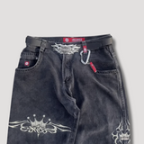 Jupe longue femme style streetwear coupe ample avec motifs graphiques tendance