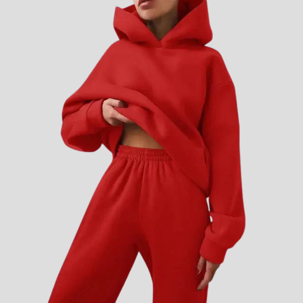 Zestaw Hoodie i Jogger dla kobiet – Relaksacyjne zimowe ubrania domowe