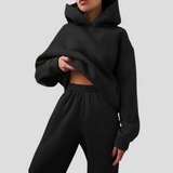 Zestaw Hoodie i Jogger dla kobiet – Relaksacyjne zimowe ubrania domowe