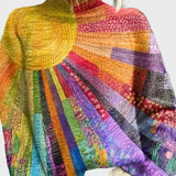 Sweter z wysokim kołnierzem w żywych kolorach