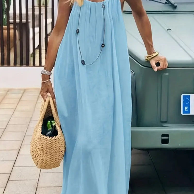 Damska Sukienka na Ramiączkach Spaghetti Casual | Maxi