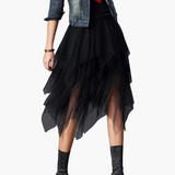 Jupe femme élégante style tulle volanté pour occasions spéciales