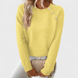 Roxanne - Elegancki Sweter Damski Asymetryczny z Jednym Ramiączkiem z Guzikami