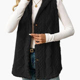 Gilet sans manches à capuche style torsadé pour femme, élégant et décontracté