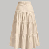 Jupe longue taille haute femme style bohème élégante pour printemps et été