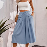 Jupe-culotte ample femme style élégant pour l'été, coupe large et décontractée