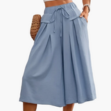 Jupe-culotte ample femme style élégant pour l'été, coupe large et décontractée