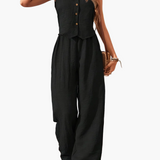 Combinaison élégante sans manches style gilet pour femme – Look chic et décontracté