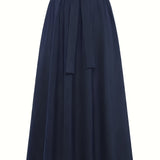 Jupe longue taille haute style paperbag femme élégante et décontractée
