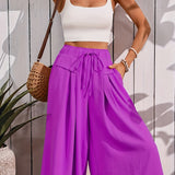 Jupe-culotte ample femme style élégant pour l'été, coupe large et décontractée