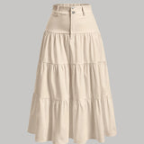 Jupe longue taille haute femme style bohème élégante pour printemps et été