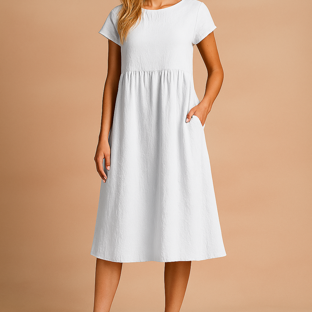 Judy | Zwiewna Sukienka Letnia Midi Basic
