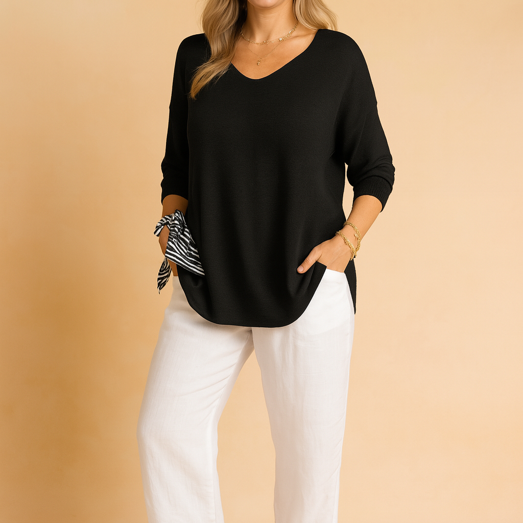 Barbara | Swobodna Elegancja z Dekoltem w Serek